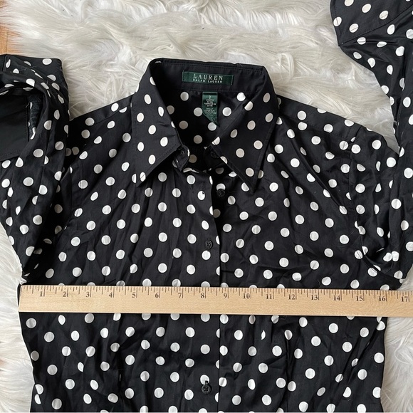 RALPH LAUREN button Officecore up peplum shirt size 2 - Picture 6 of 8